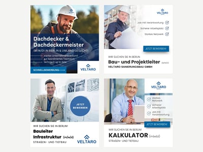 1.113 Bewerbungen über 13 Funnels für eine Baugruppe - Social Media