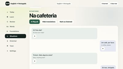 English and Portuguese: Interactive Audio App - Aplicación Web