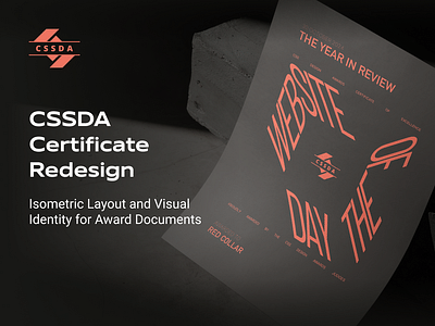 New Certificate Suite by Red Collar & CSSDA - Graphic Design