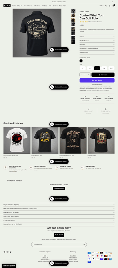 Shopify CRO & Store Experience Optimization for klyrapparel USA - SEO