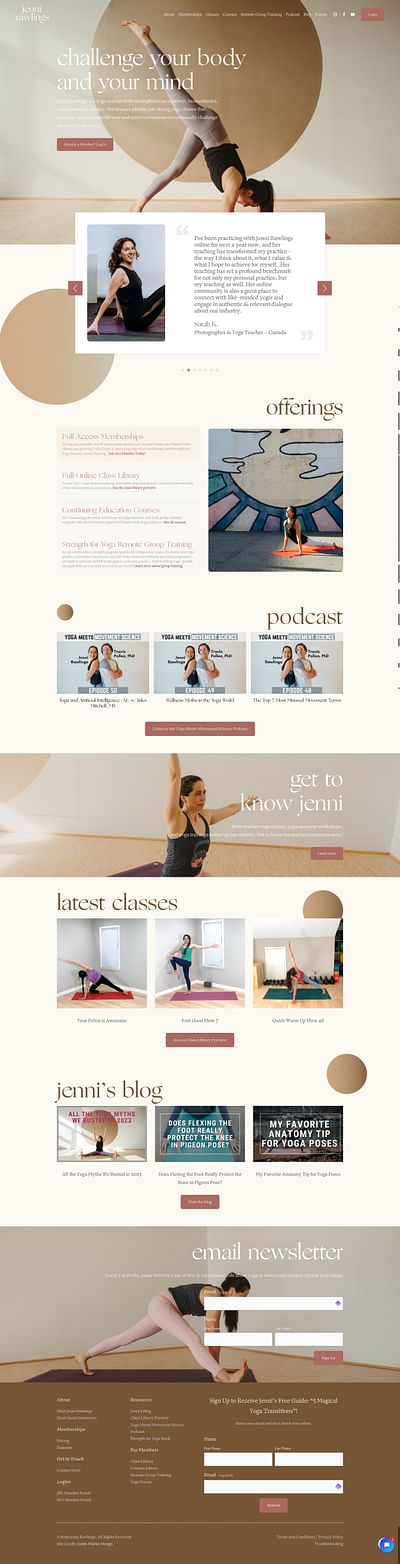 Jenni Rawlings Yoga - Website Creation