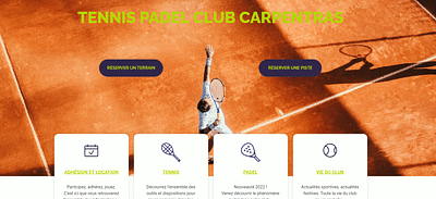 Site internet Tennis Padel Club de Carpentras - Création de site internet