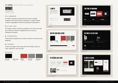 NOIRMAT : charte graphique du studio - Grafische Identiteit