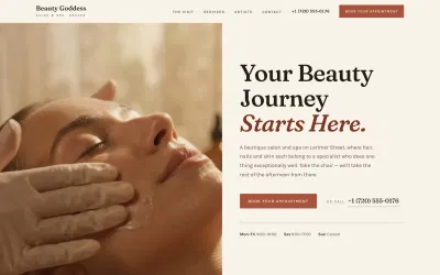 Beauty Goddess - Website Creation