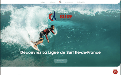 Conception du site de la ligue de Surf IDF - Webseitengestaltung