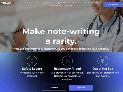 NoteZap - Website Creation