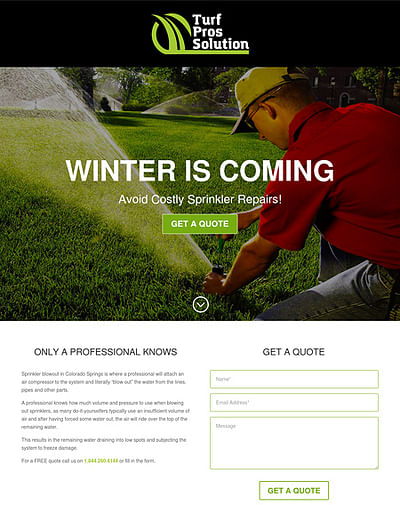 Landing Page for Lawn Pros Solution - Création de site internet