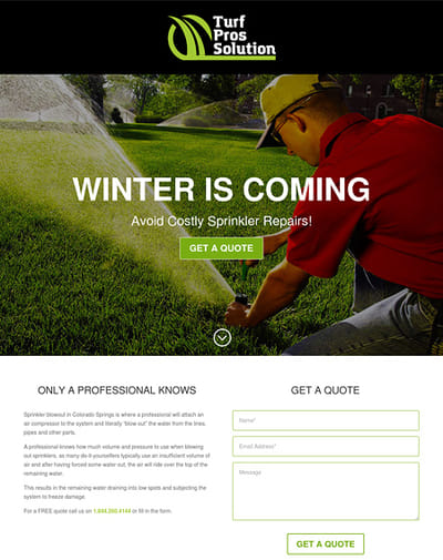 Landing Page for Lawn Pros Solution - Website Creation