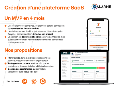 Plateforme SaaS pour l'événementiel - Application web