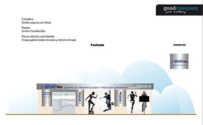 Decoración de fachada e interior de SportME - Estrategia digital