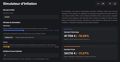 Application web : simulateur d'inflation - Application web