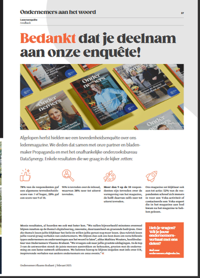 Lezersonderzoek magazine ondernemers - VOKA - Market Research