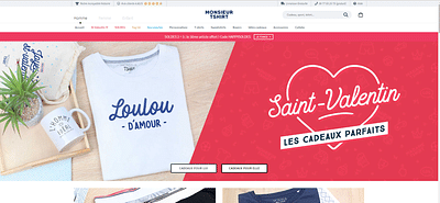 création du site web Mr T-shirt - Applicazione web