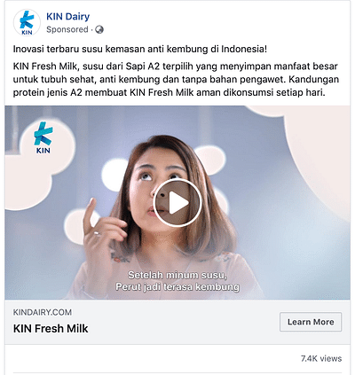 KIN Dairy Social Media Ads - Onlinewerbung