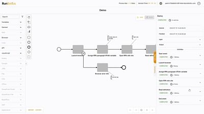 Runbotics - simplifies corporate workflows - Webanwendung