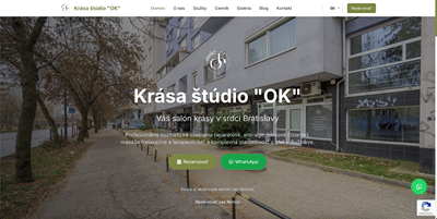 Krása štúdio OK: beauty salon website with booking through Telegram - Website Creation