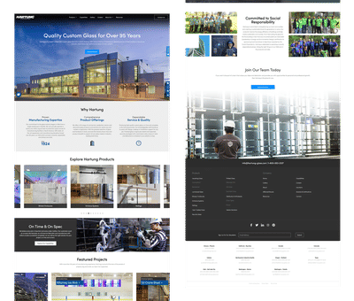 Hartung Glass - Website Redevelopment - Création de site internet