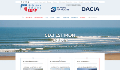 Fédération Française de Surf - Création de site internet