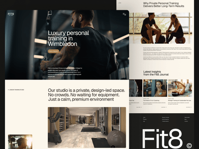 Fit8 | High-End Fitness Design System & Brand Identity Grid - Website Creation