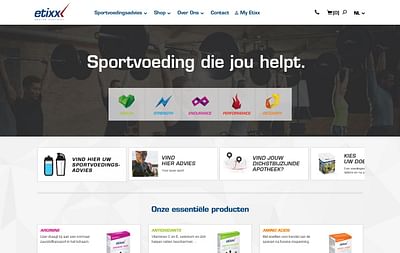 Etixxsports - Website & webshop - Création de site internet
