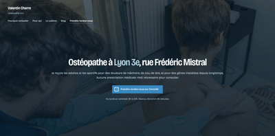 Site vitrine sur mesure pour un ostéopathe à Lyon - Création de site internet