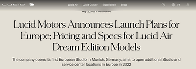 Lucid Motors Germany Launch - Bedrijfscommunicatie