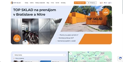 TOP SKLAD: warehouse rental website with online booking of free space - Website Creation