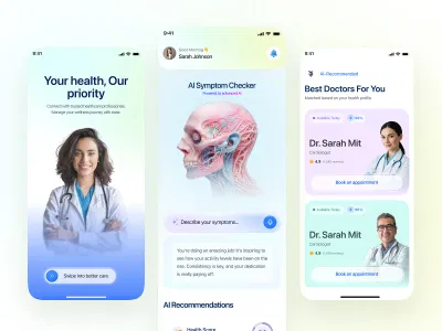 AI-Powered Healthcare Mobile App UI/UX Design - Mobile App