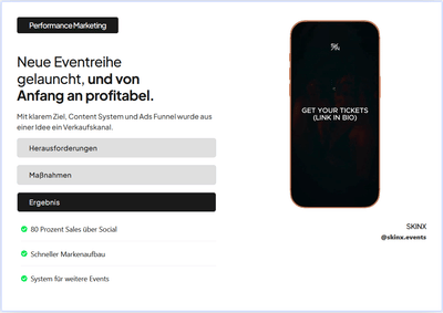 SKINX | Marken-Launch: Neue Eventreihe von Tag 1 profitabel - Markenbildung & Positionierung