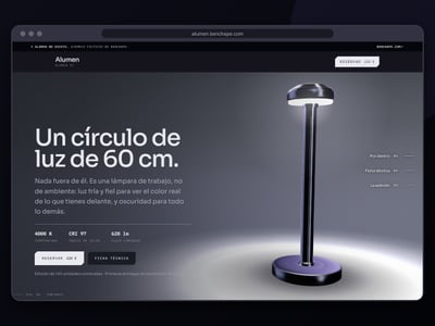 Alumen 01 — 3D Product Launch (Concept) - Creación de Sitios Web