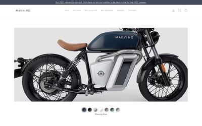Custom Shopify store for electric motorcycle maker - E-commerce