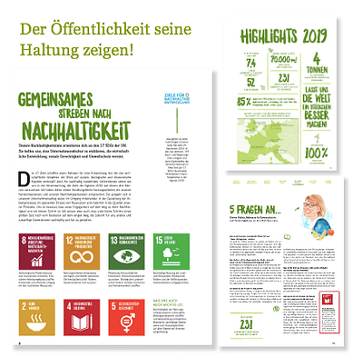 Nachhaltigkeitsbericht und Broschüren - Öffentlichkeitsarbeit (PR)