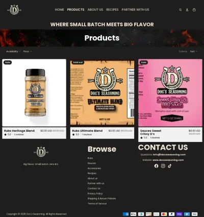 Custom Shopify Website Design for Docs Seasoning - Website Creatie