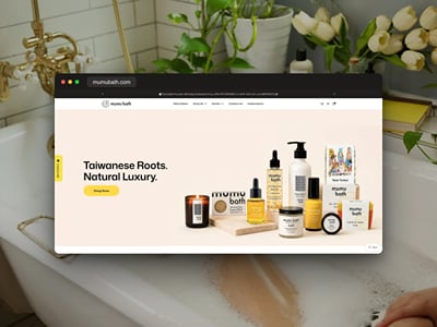 Mumu Bath, bath and body storefront where the product carries the page - Website Creation
