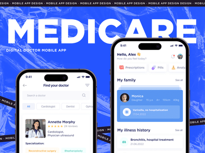 MediCare - Digital Doctor Mobile App UI UX Design - App móvil