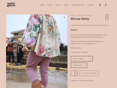 Site ecommerce vêtement pour enfants - Création de site internet
