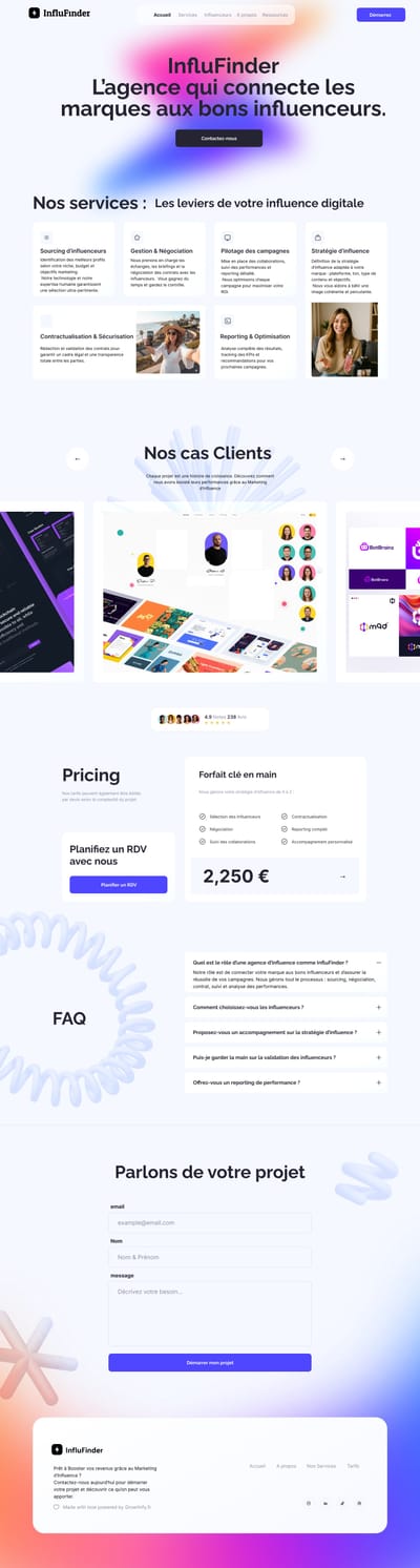 Site vitrine & landing pages - Figma / Webflow - Application mobile