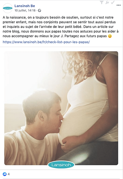 Community Management Lansinoh - Publicité en ligne