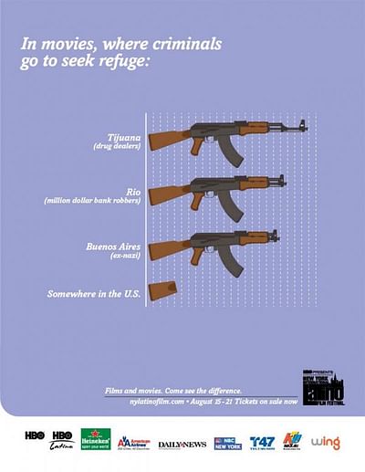 In movies, where criminals go to seek refuge - Werbung