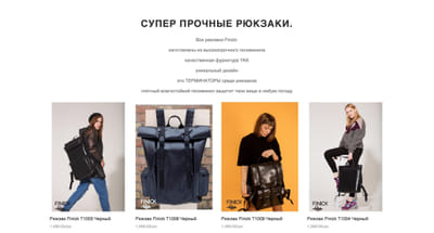 Finick e-commerce website - Webseitengestaltung