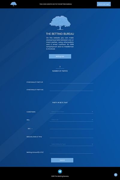Betting Bureau using Blockchain Technology - Website Creatie