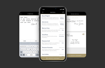 Bond Black Concierge & Robotic Note-writing App - Mobile App