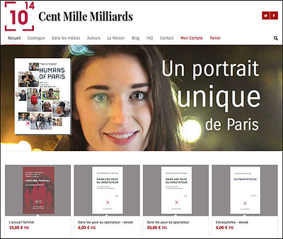 Site web marchand; éditions Cent Mille Milliards - Création de site internet