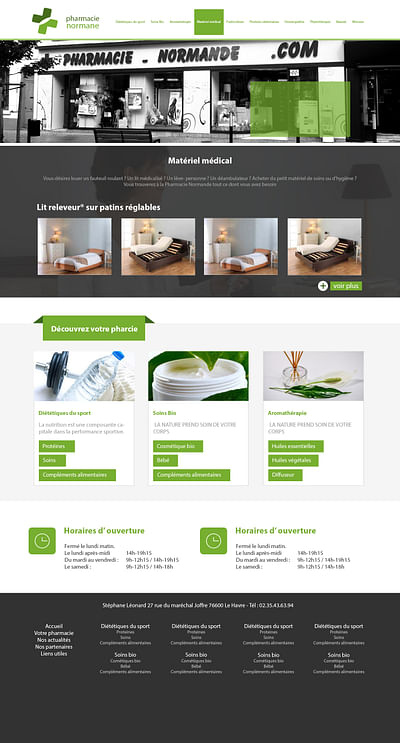 Site web pharmacie normande - Création de site internet