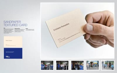 SANDPAPER TEXTURED CARD - Publicidad