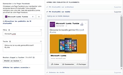 Microsoft Lumia Facebook & Google Ads - Publicité en ligne