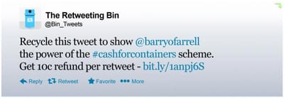 Recycle a Tweet: The world’s first recyclable and refundable tweet. - Advertising