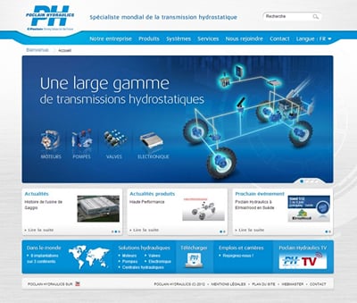 Poclain Hydraulics - Création de site internet