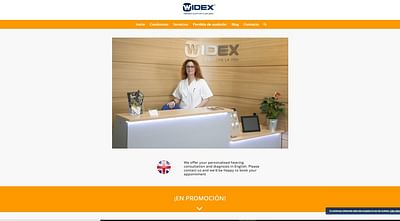 Marketing Online para Widex Centro Auditivo - Webseitengestaltung