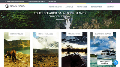 Réalisation du site web de l'agence Travel2south - Website Creation